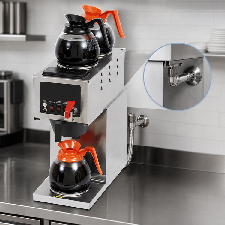 Product image #4 for Bloomfield Integrity® In-Line Fresh Brew Automatic Fill Single Coffee Brewer with Faucet, 3 Warmers, Pour-Over Option, 240V