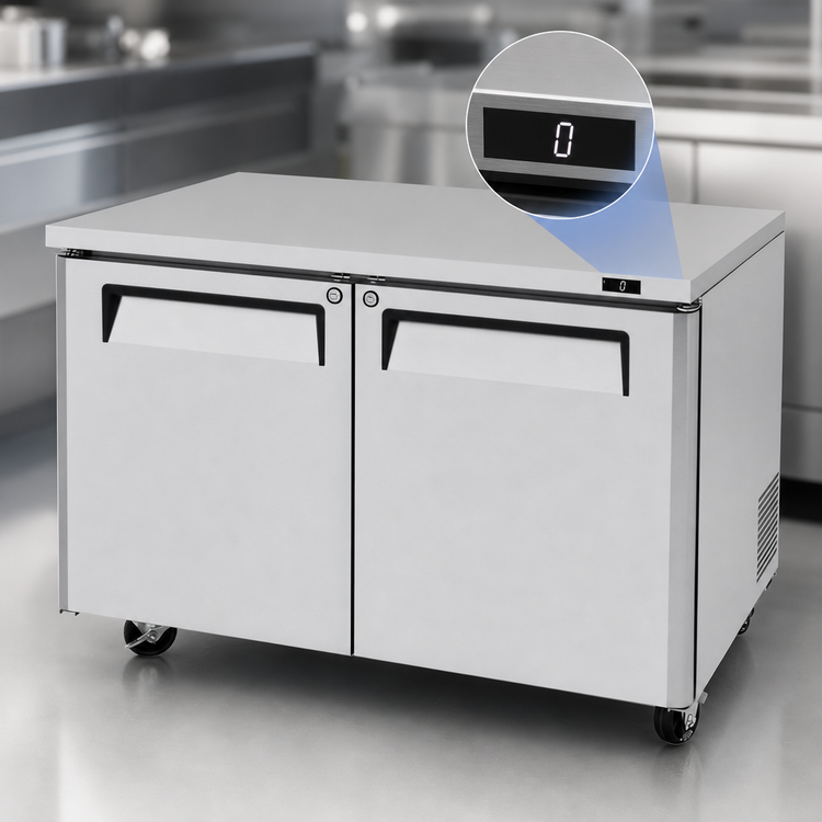 Product image #4 for Turbo Air M3 Series 48-Inch Two-Section Undercounter Freezer with Self-Cleaning Condenser