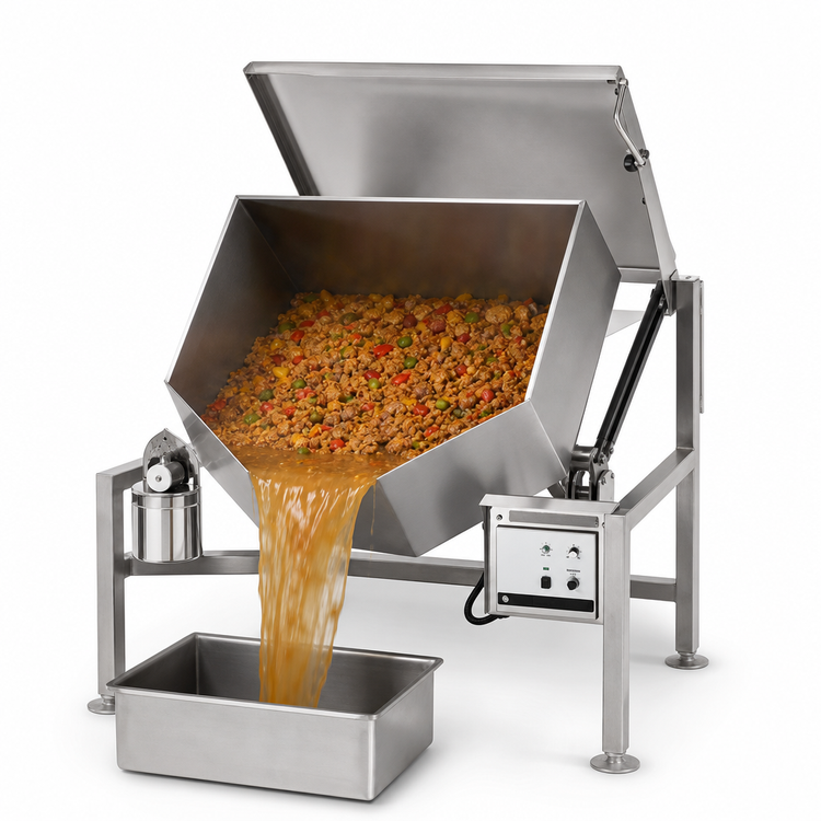 Product image #4 for Legion Combi-Pan CSG41-5 Insulated Gas Tilting Skillet, 22.3 Gallon, Open Frame Floor Model, 132,000 BTU