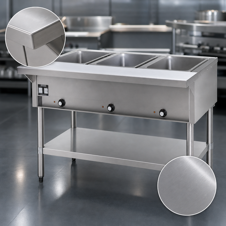 Product image #4 for Eagle Group DHT3-240 48-Inch Electric Open Base Hot Food Table with 3 Dry Wells, 240V