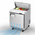 Thumbnail image #4 for Everest Refrigeration EPBNR1 Back-Mount Sandwich Prep Table, 27-3/4 Inch, 8 Cubic Feet, 1 Door