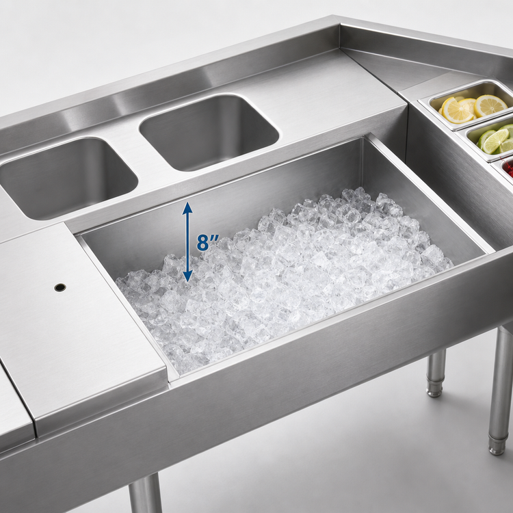 Product image #5 for Eagle 1800 Series E80 Pass-Thru Underbar Ice Chest, 36 x 18 x 8 Inches