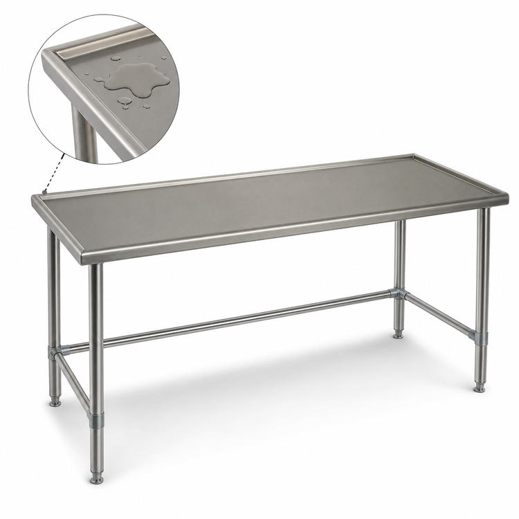 Product image #4 for Eagle Spec-Master Marine Series Stainless Steel Work Table, 84 x 30 Inch, Open Base