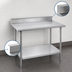 Thumbnail image #4 for Advance Tabco KMG-307 84-Inch x 30-Inch 304 Stainless Steel Work Table with 5-Inch Backsplash and Adjustable Galvanized Undershelf