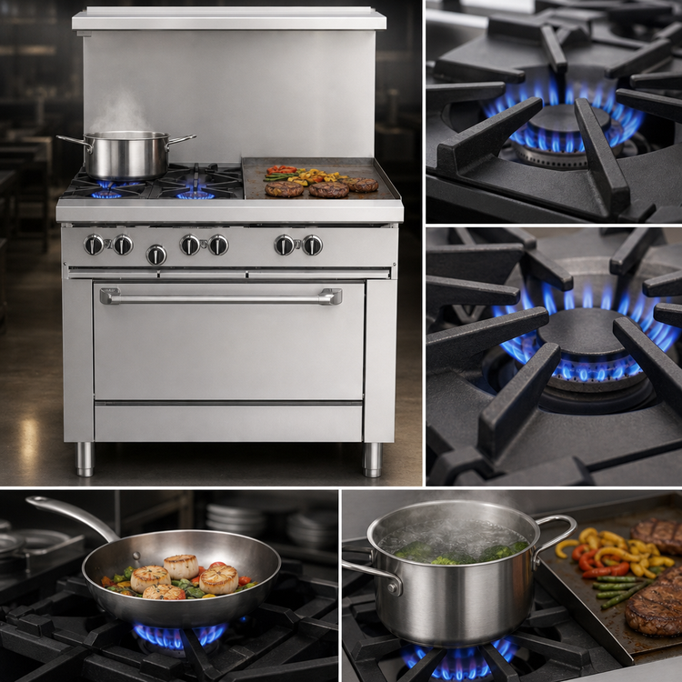 Product image #3 for Garland GF Starfire Pro 36-Inch Gas Modular Top Restaurant Range with 24-Inch Thermostatic Griddle and 2 Open Burners
