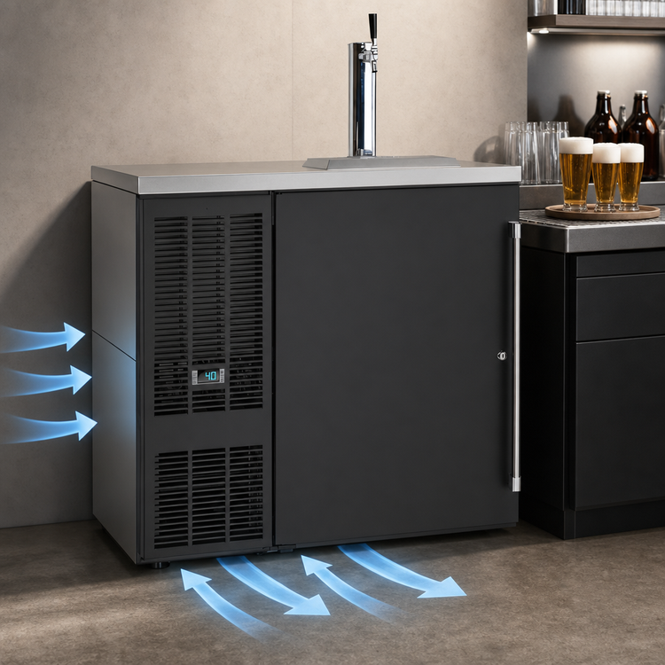Product image #4 for Perlick 36-Inch Self-Contained Direct Draw Draft Beer Dispenser, 1 Section, Holds 1 Half Barrel