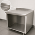 Thumbnail image #4 for Advance Tabco 96-Inch Wide Stainless Steel Work Table with Open Front Cabinet Base and 1-1/2-Inch Rear Up-Turn