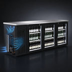Thumbnail image #4 for Serv-Ware BB4-24G-HC 73-Inch 3-Door Glass Door Back Bar Cooler with Stainless Steel Top