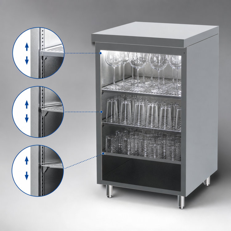 Product image #4 for Top Shelf 30-Inch Back Bar Glass Storage Cabinet with 3 Adjustable Shelves