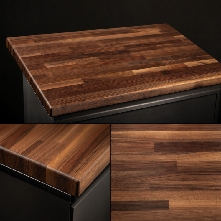Product image #4 for John Boos Boos Block American Black Walnut Wood Countertop, Blended Edge Grain, 36 x 32 x 1-1/2 Inch, Penetrating Oil Finish