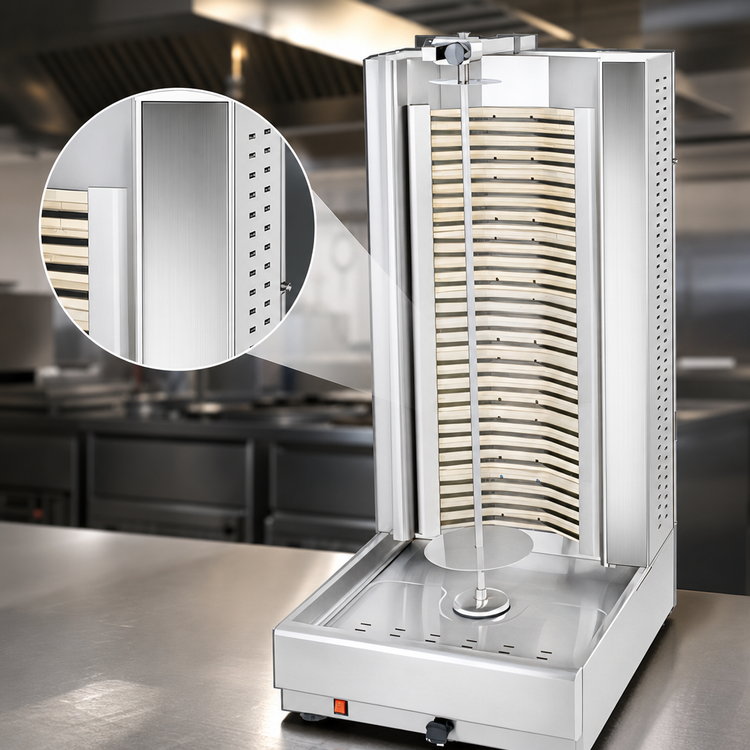 Product image #4 for Visvardis DE4A Electric Vertical Broiler Gyro Machine, 155-200 lb Capacity, Stainless Steel, 220V/3-Phase