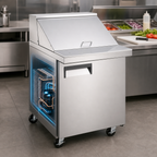 Thumbnail image #4 for Hurakan Mega Top Refrigerated Sandwich Prep Table, 27-Inch Wide, 1 Door, 5.7 Cu. Ft.