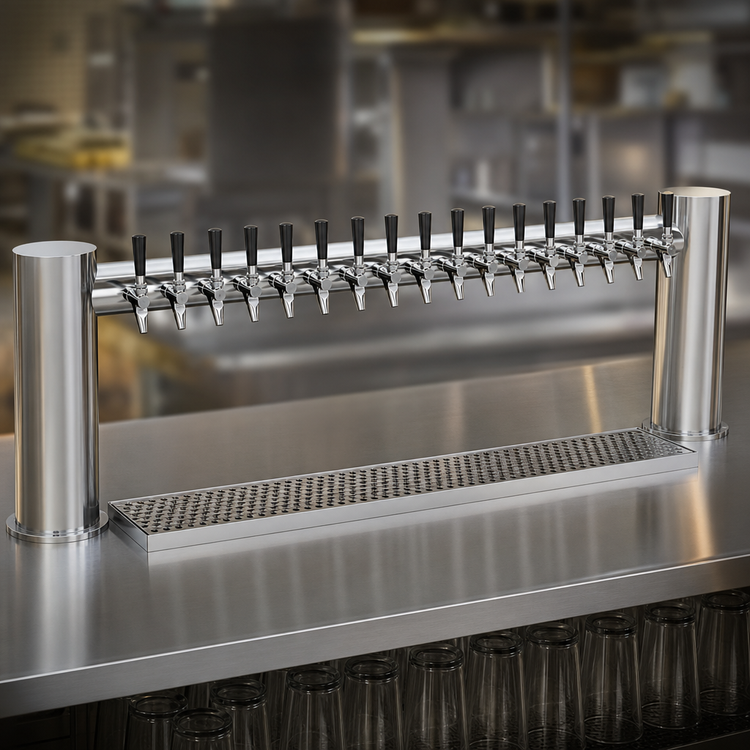 Product image #4 for Krowne Max-H Style Countertop 16-Faucet Glycol-Cooled Stainless Steel Beer Tower