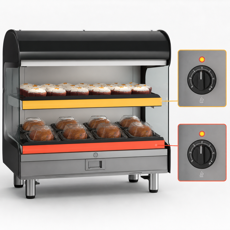 Product image #5 for Alto-Shaam Halo Heat 36 Inch Wide Countertop Self-Service Heated Shelf Merchandiser, 2 Shelves