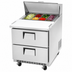 Thumbnail image #4 for Everest Refrigeration 27-3/4 Inch 1-Section Stainless Steel Drawered Sandwich Prep Table with Rear-Mounted Self-Contained Refrigeration, 2 Drawers, and 8 1/6-Size Pan Top Opening