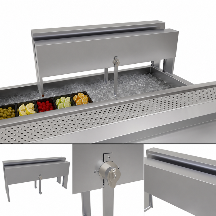 Product image #4 for Glastender 30-Inch Double Speed Rail Locking Cover, Stainless Steel