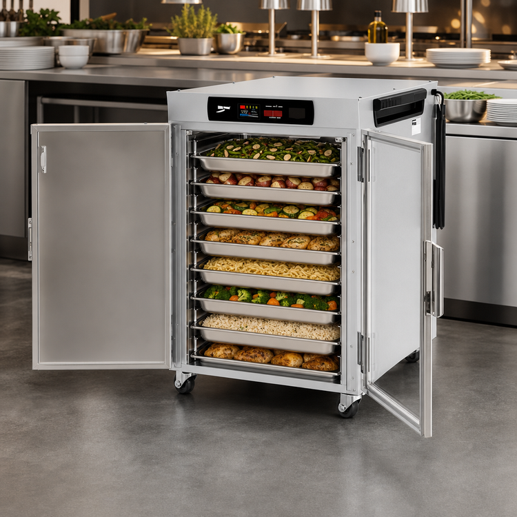Product image #4 for Metro HotBlox Wide 8-Pan Pass-Thru Undercounter Insulated Heated Holding Cabinet, Digital Touchscreen, Solid Front/Clear Rear Doors