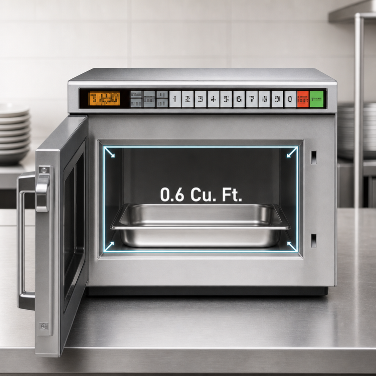 Product image #4 for Panasonic PRO1 Heavy Duty Countertop Commercial Microwave Oven, 0.6 Cu. Ft., 2100 Watts, Left-Hinged Door