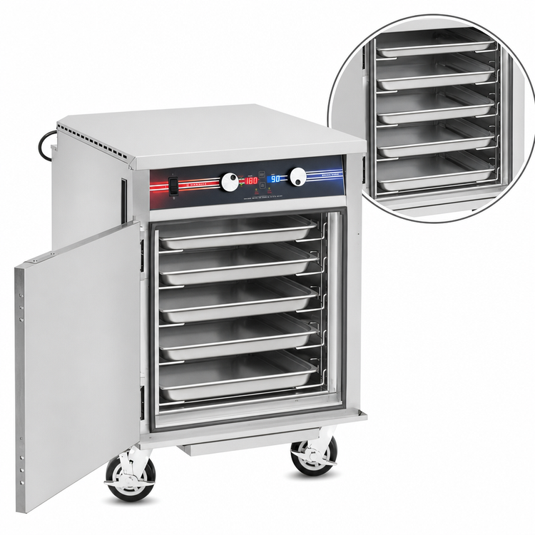 Product image #4 for FWE Clymate IQ Mobile Humidified Holding Cabinet, Single Door, 6 Full-Size 18 x 26 Tray Capacity