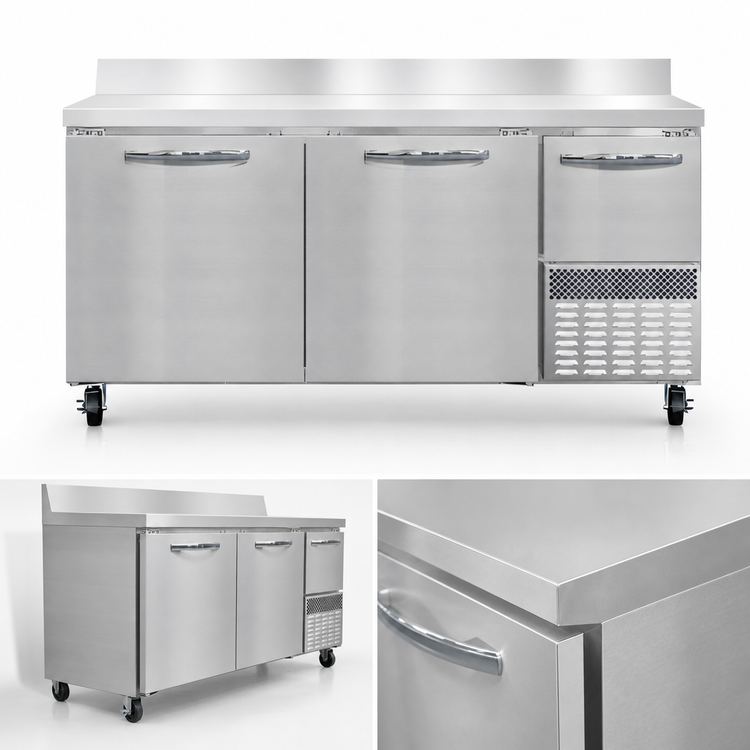 Product image #4 for Continental Refrigerator FA68SNBS 68" Shallow Depth Worktop Freezer with Backsplash