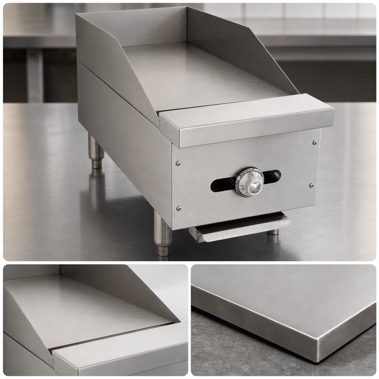 Product image #4 for Comstock-Castle FHP12-12T Countertop Gas Griddle with Thermostatic Control, 12-Inch x 21-Inch Smooth Steel Plate