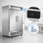 Thumbnail image #4 for Hurakan by Equip.me 2-Door Two-Section Reach-In Refrigerator, Stainless Steel, Self-Contained Bottom Mount