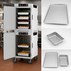 Thumbnail image #5 for Metro HotBlox™ HBCW16-AS-M 16-Pan Stacked Dual-Cavity Mobile Heated Holding Cabinet with Solid Doors and Analog Controls