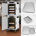Thumbnail image #5 for Metro HotBlox Wide 16-Pan Stacked Dual Cavity Mobile Insulated Holding Cabinet with Solid Doors and Analog Controls
