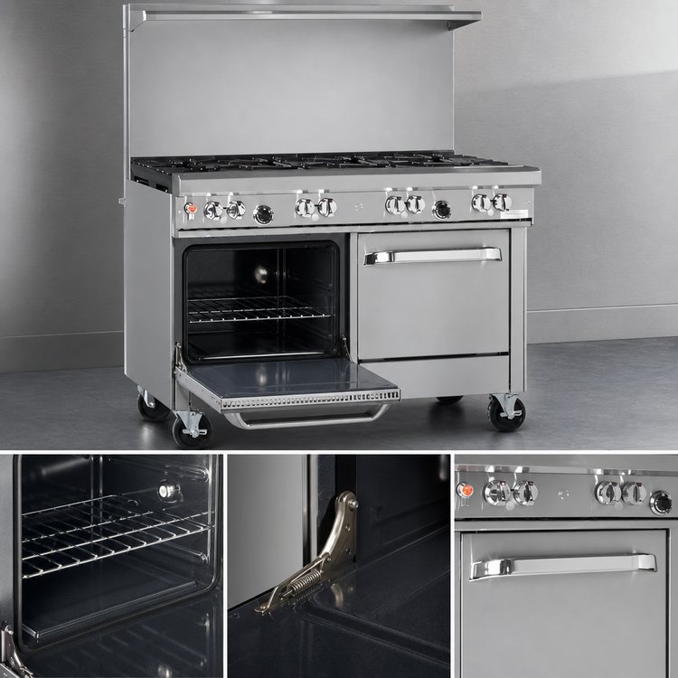 Product image #4 for Southbend Ultimate 48-Inch Commercial Gas Range with 8 Open Burners, Standard Oven, and Cabinet Base