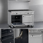 Thumbnail image #4 for Southbend (Middleby) Ultimate 4484DC 48-Inch Commercial Gas Range with 8 Open Burners, Standard Oven, Cabinet Base & Riser Shelf
