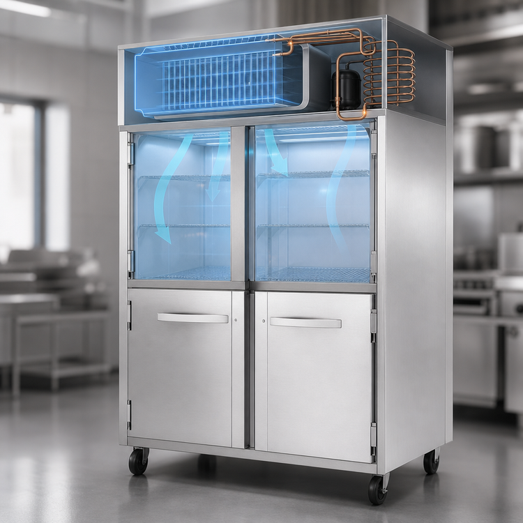 Product image #4 for True SPEC SERIES Two-Section Pass-Thru Refrigerator with Solid Half Front and Rear Swing Doors