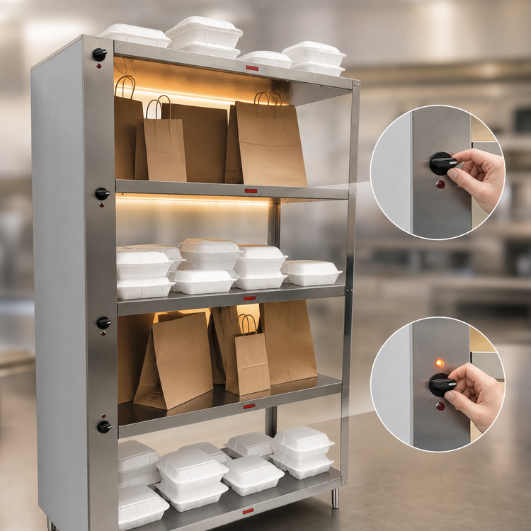 Product image #4 for Nemco 6302-2 Electric To-Go Shelf Warmer with Two Heated Shelves