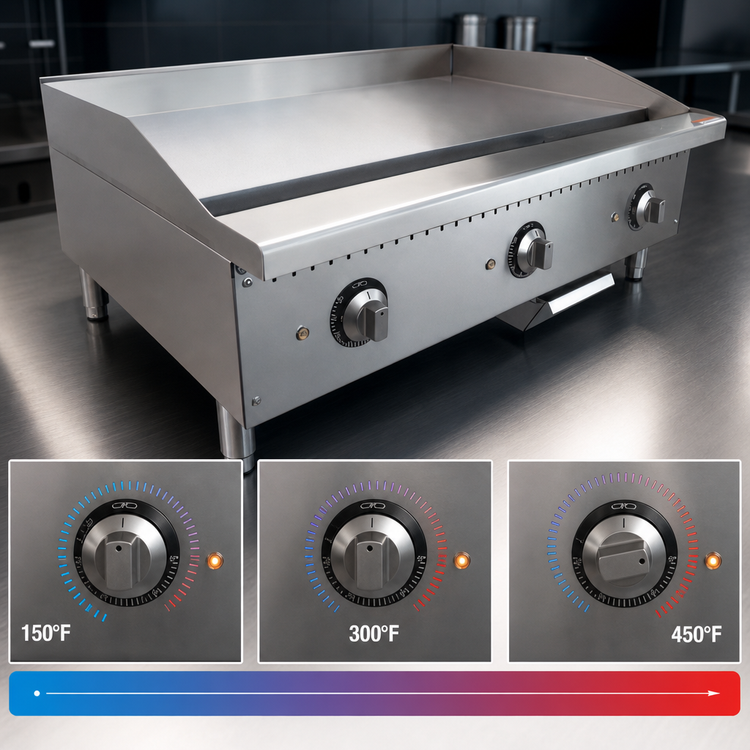 Product image #4 for Comstock-Castle CS-48EG-C 48-Inch Electric Countertop Griddle with Chrome-Plated Plate