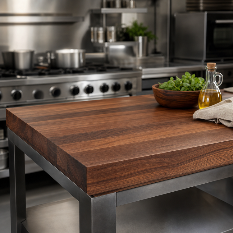 Product image #4 for Boos Block 30 x 25 Inch 1-1/2 Inch Thick Edge Grain American Black Walnut Kitchen Countertop, Penetrating Oil Finish