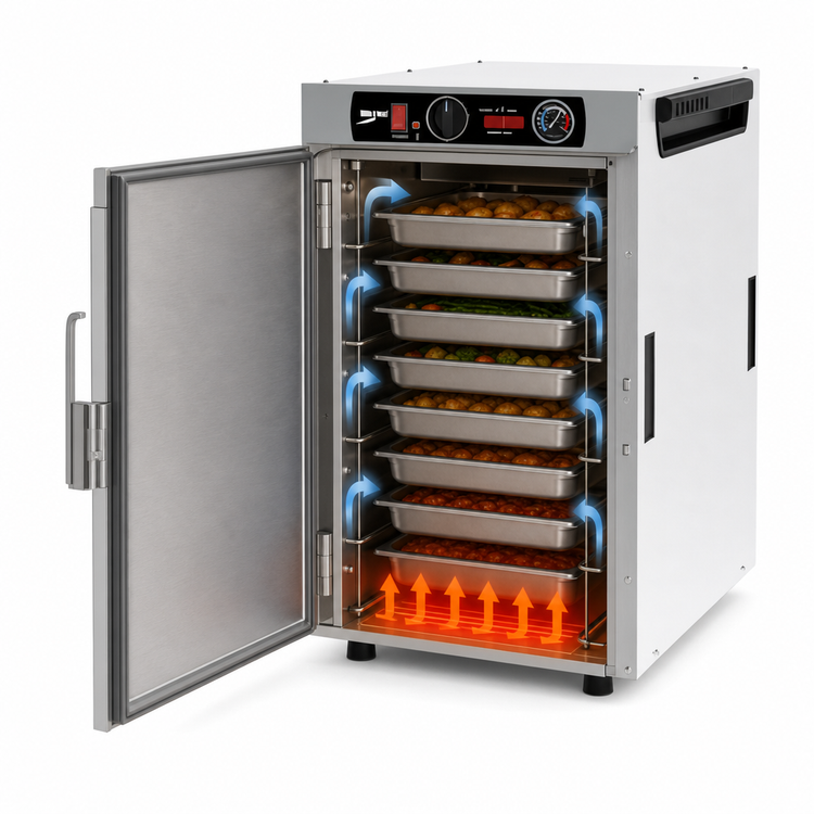 Product image #5 for Metro HotBlox™ Narrow 8-Pan Insulated Holding Cabinet, Countertop/Stacking, Analog Controls, Solid Door, 120V