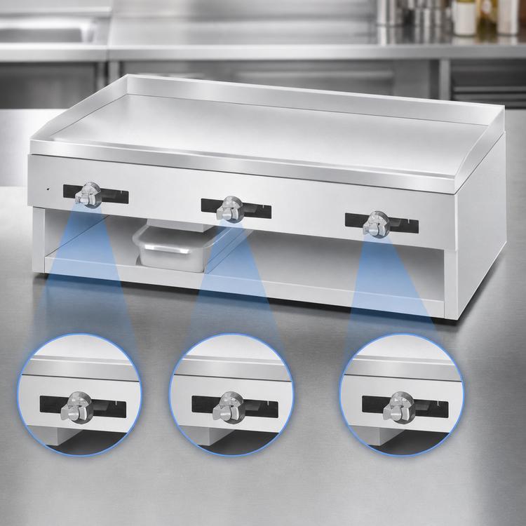 Product image #4 for Comstock-Castle 30 Inch Countertop Gas Griddle with 1/2 Inch Smooth Steel Plate