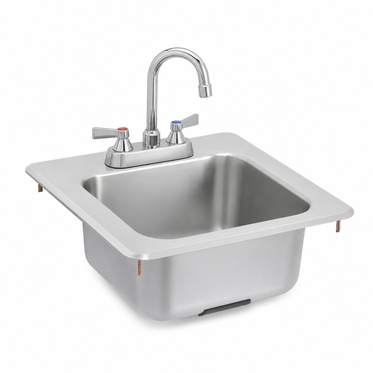 Product image #4 for Vollrath K1554-C Drop-In Underbar Sink with Gooseneck Faucet and Strainer, 11 x 10 Bowl