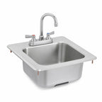 Thumbnail image #4 for Vollrath K1554-C Single-Bowl Drop-In Underbar Sink with Gooseneck Faucet and Strainer, 11 x 10-Inch Bowl, 304 Stainless Steel