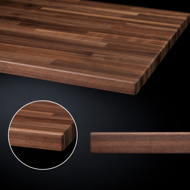 Product image #4 for Boos Block American Black Walnut Blended Edge Grain Kitchen Countertop, 48 x 25 x 1-1/2 Inch, Varnique Finish