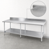 Thumbnail image #4 for 84 Inch x 30 Inch Stainless Steel Work Table with 5 Inch Backsplash and Adjustable Undershelf