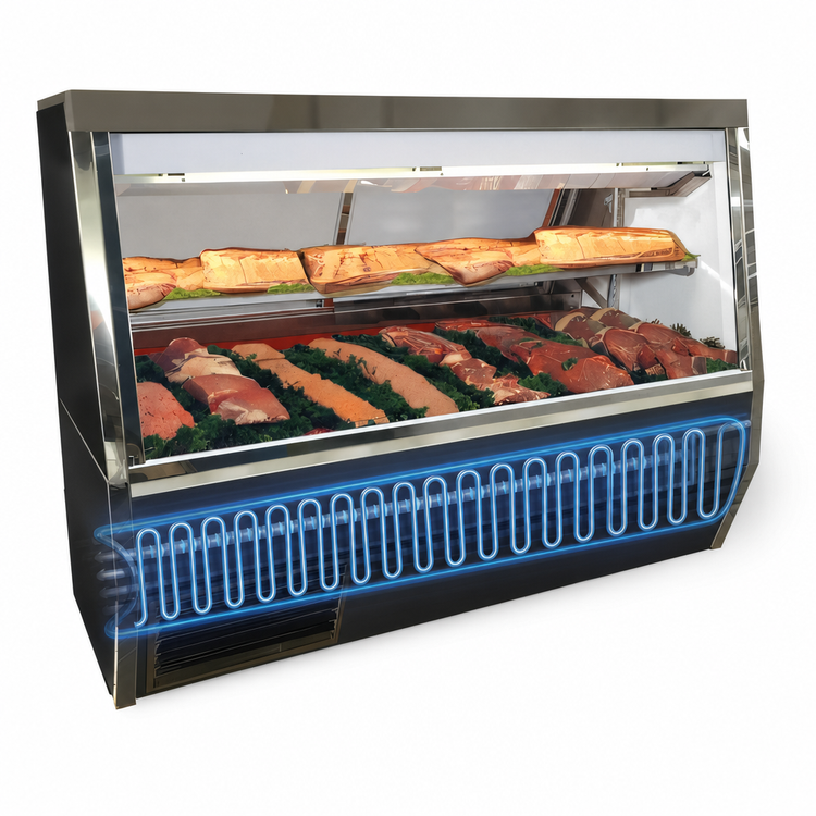 Product image #4 for Howard-McCray 34N Series 48-Inch Double Duty Red Meat Service Case, Self-Contained, LED, Black Exterior/White Interior