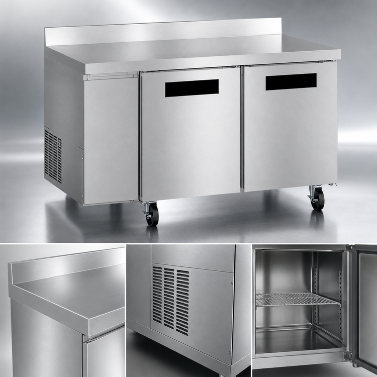 Product image #4 for Hoshizaki Steelheart 60-Inch Two-Section Worktop Freezer with Solid Doors