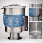 Thumbnail image #4 for Crown EP-100 100 Gallon Electric 2/3 Jacketed Stationary Pedestal Kettle