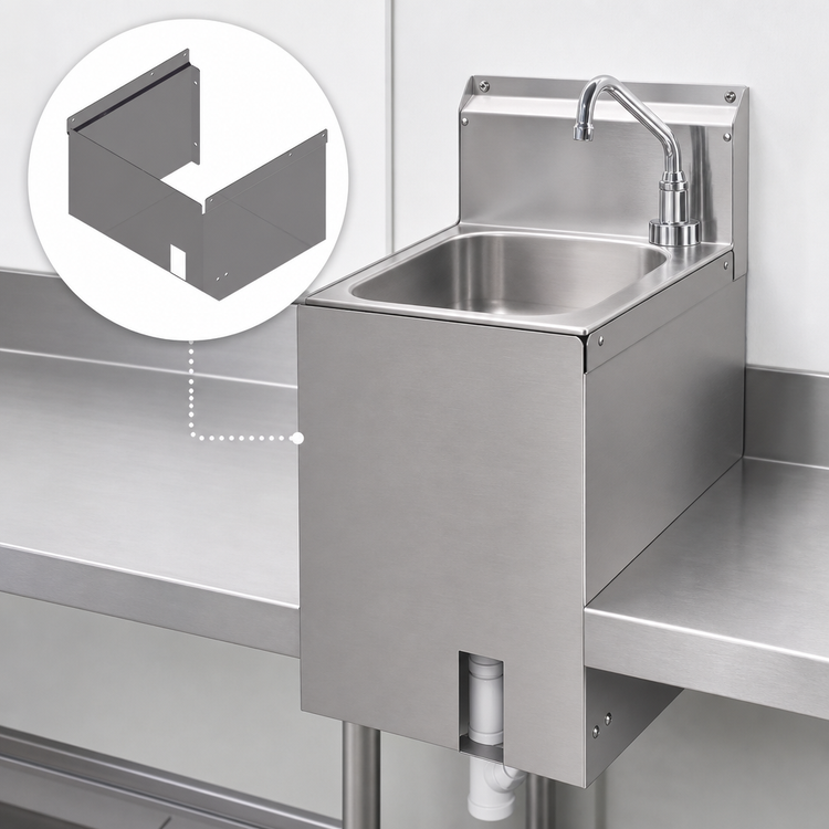Product image #4 for Stainless Steel Deck-Mount Apron for PBHS 14 in. x 10 in. Wall Mount Hand Sink