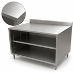 Thumbnail image #4 for BK Resources CSTR5-3036 Stainless Steel Chef Table, Open-Front Cabinet Base, 36 x 30 x 39-3/4 in, 14-Gauge Top, 5-Inch Riser