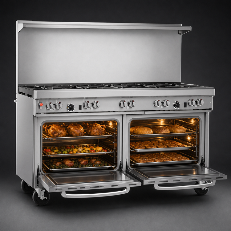 Product image #4 for Southbend Ultimate 60-Inch Gas Restaurant Range with 10 Open Burners and 2 Convection Ovens