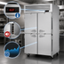 Thumbnail image #4 for Turbo Air PRO Series Pass-Thru Two-Section Heated Holding Cabinet with 8 Half Solid Doors, 48.7 Cu. Ft.