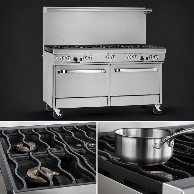 Product image #4 for Southbend Ultimate 60-Inch Gas Restaurant Range with 9 Open Burners, Standard Oven, and Convection Oven