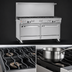 Thumbnail image #4 for Southbend Ultimate 60-Inch Gas Restaurant Range with 9 Open Burners, Standard Oven, and Convection Oven