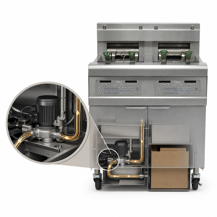 Product image #4 for Frymaster OCF30 Electric Oil-Conserving Open-Pot Fryer Battery, 2 x 30 lb Tanks, Built-In Filtration